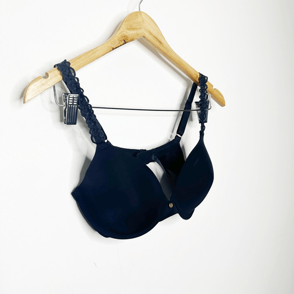 Natori PURE LUXE CUSTOM COVERAGE CONTOUR UNDERWIRE BRA BLACK smooth womens 34C - Picture 3 of 6